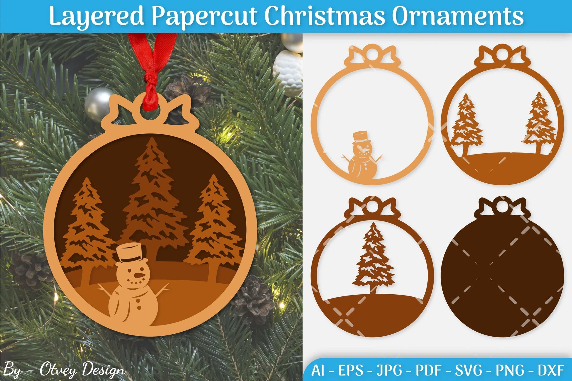 Christmas Ornament Multilayered SVG Bundle 2 - CraftNest - Digital Crafting and Art