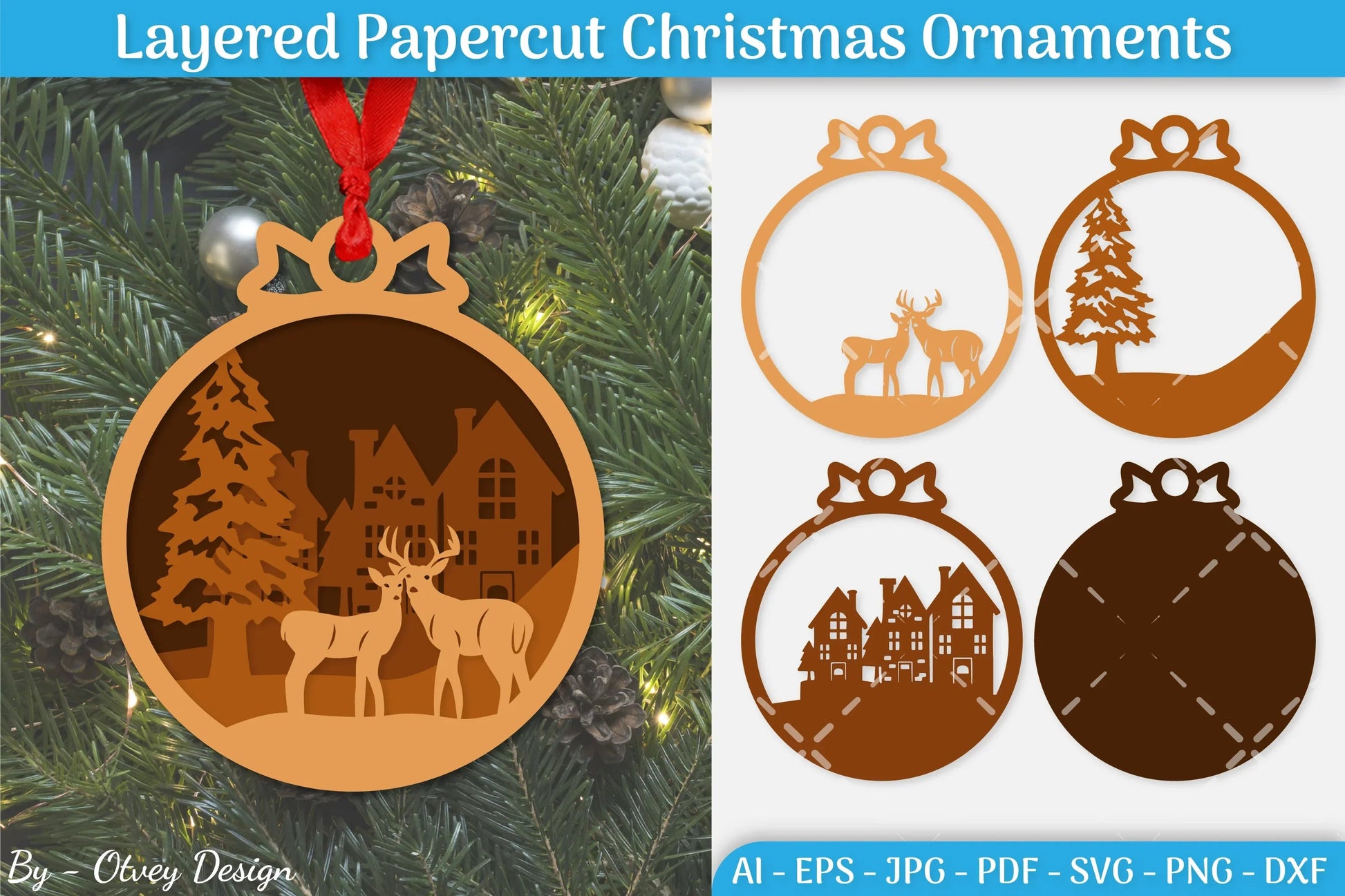 Christmas Ornament Multilayered SVG Bundle 3 - CraftNest - Digital Crafting and Art