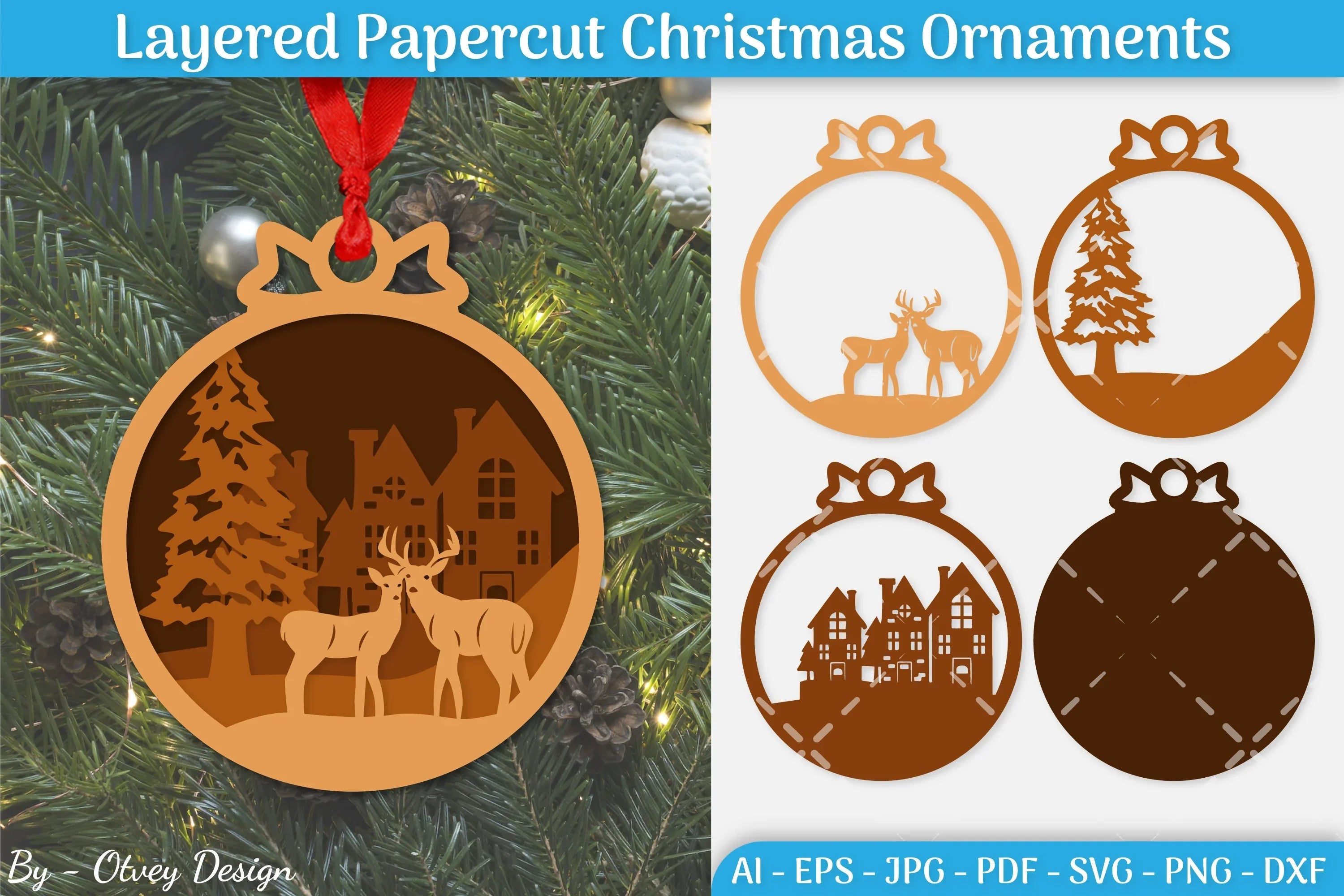 Christmas Ornament Multilayered SVG Bundle 3 - CraftNest - Digital Crafting and Art