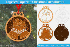 Christmas Ornament Multilayered SVG Bundle 5 - CraftNest - Digital Crafting and Art