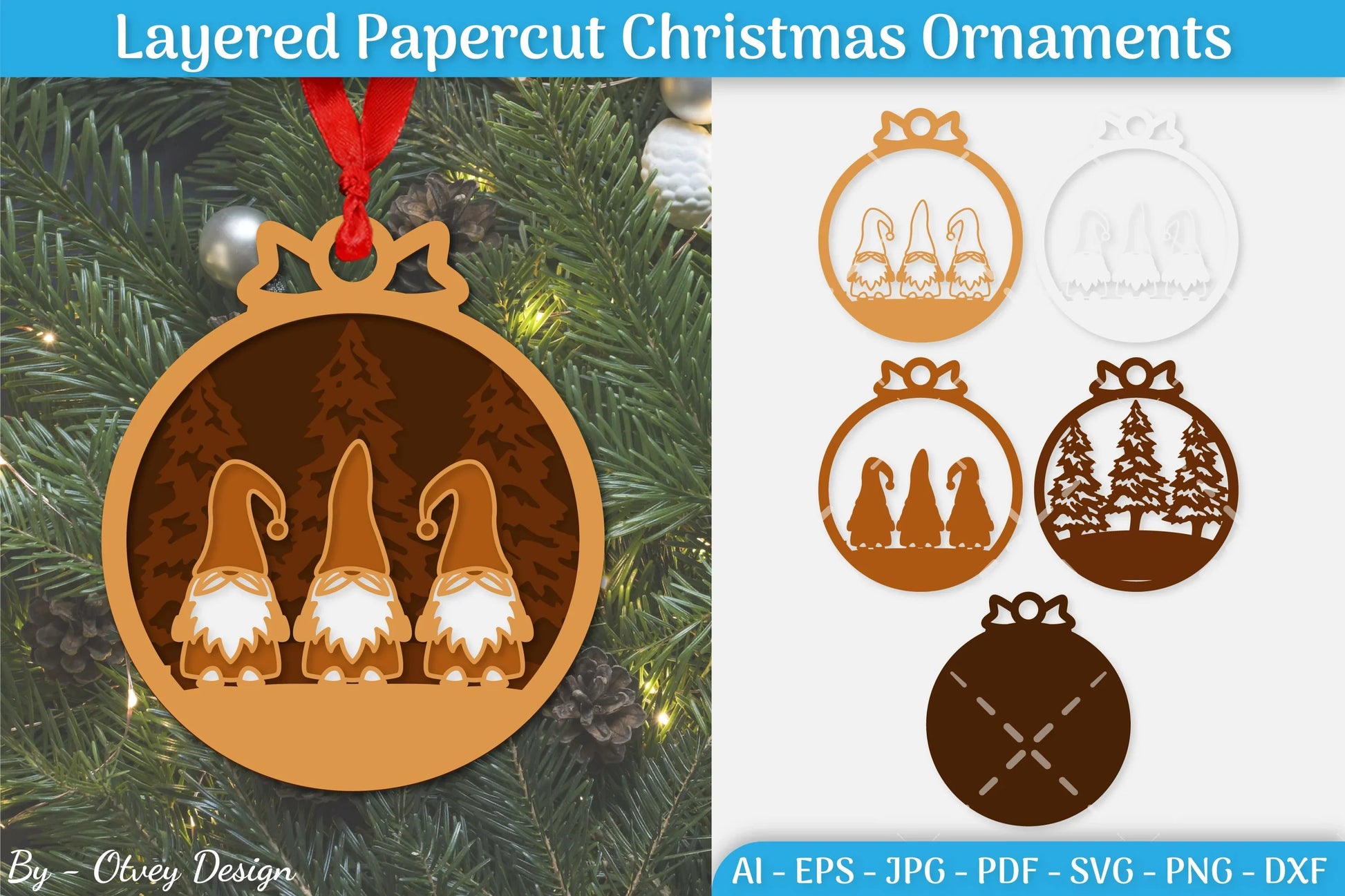 Christmas Ornament Multilayered SVG Bundle 9 - CraftNest - Digital Crafting and Art