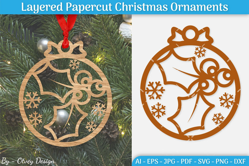 Christmas Ornament SVG Bundle 10 - CraftNest - Digital Crafting and Art