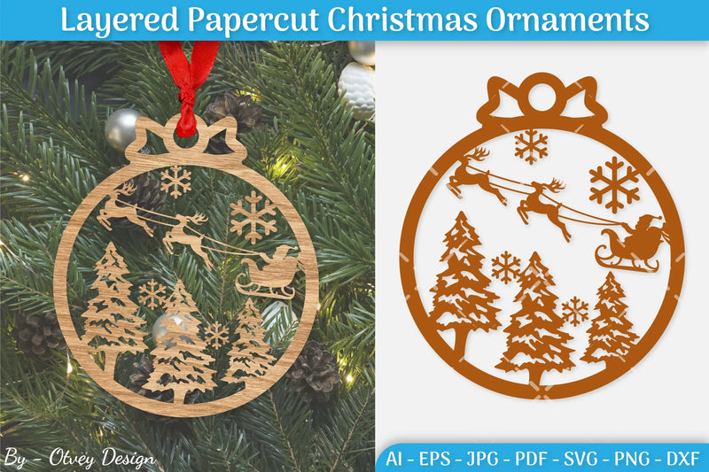 Christmas Ornament SVG Bundle 13 - CraftNest - Digital Crafting and Art