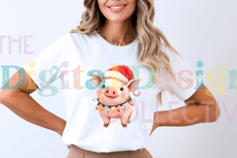 Christmas Pig Clipart Bundle - CraftNest - Digital Crafting and Art