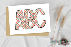 Christmas Plaid Doodle Alphabet Clipart Bundle - CraftNest - Digital Crafting and Art