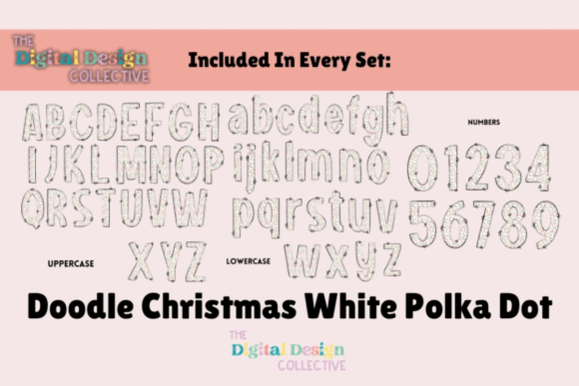 Christmas Polka Dot Doodle Letters Clipart Bundle - CraftNest - Digital Crafting and Art