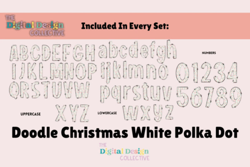 Christmas Polka Dot Doodle Letters Clipart Bundle - CraftNest - Digital Crafting and Art