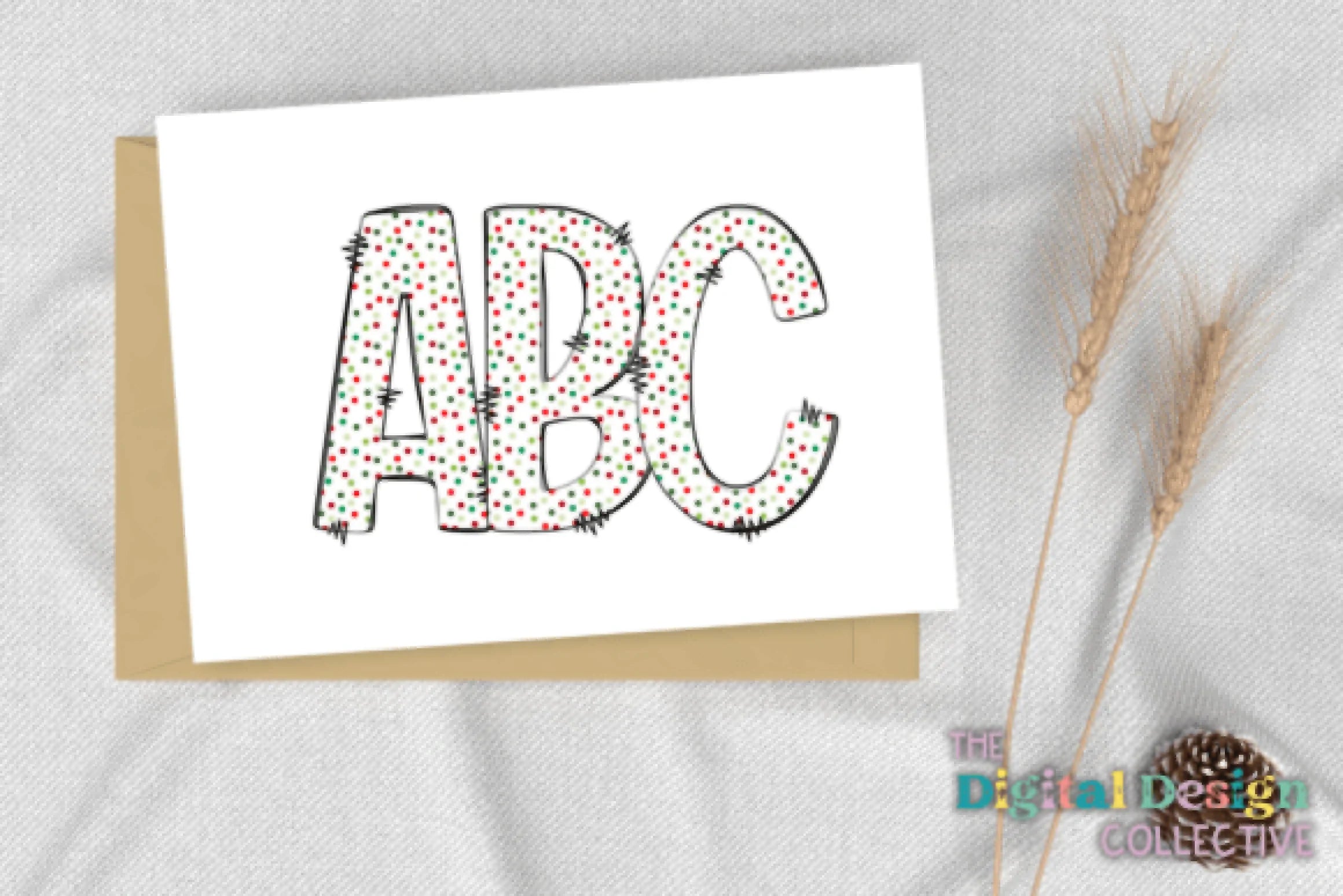 Christmas Polka Dot Doodle Letters Clipart Bundle - CraftNest - Digital Crafting and Art