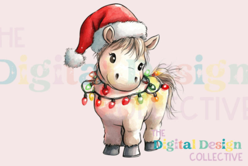 Festive Christmas Pony Clipart Bundle - CraftNest - Digital Crafting and Art