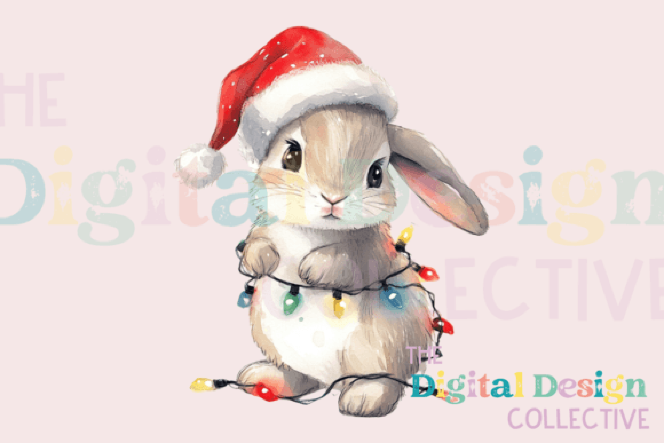 Adorable Christmas Rabbit Clipart Bundle