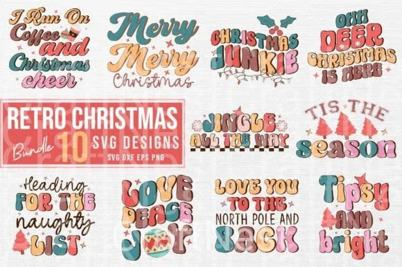 Christmas Retro Bundle - CraftNest - Digital Crafting and Art