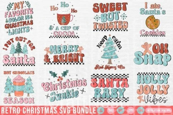 Christmas Retro Bundle22 Bundle - CraftNest - Digital Crafting and Art