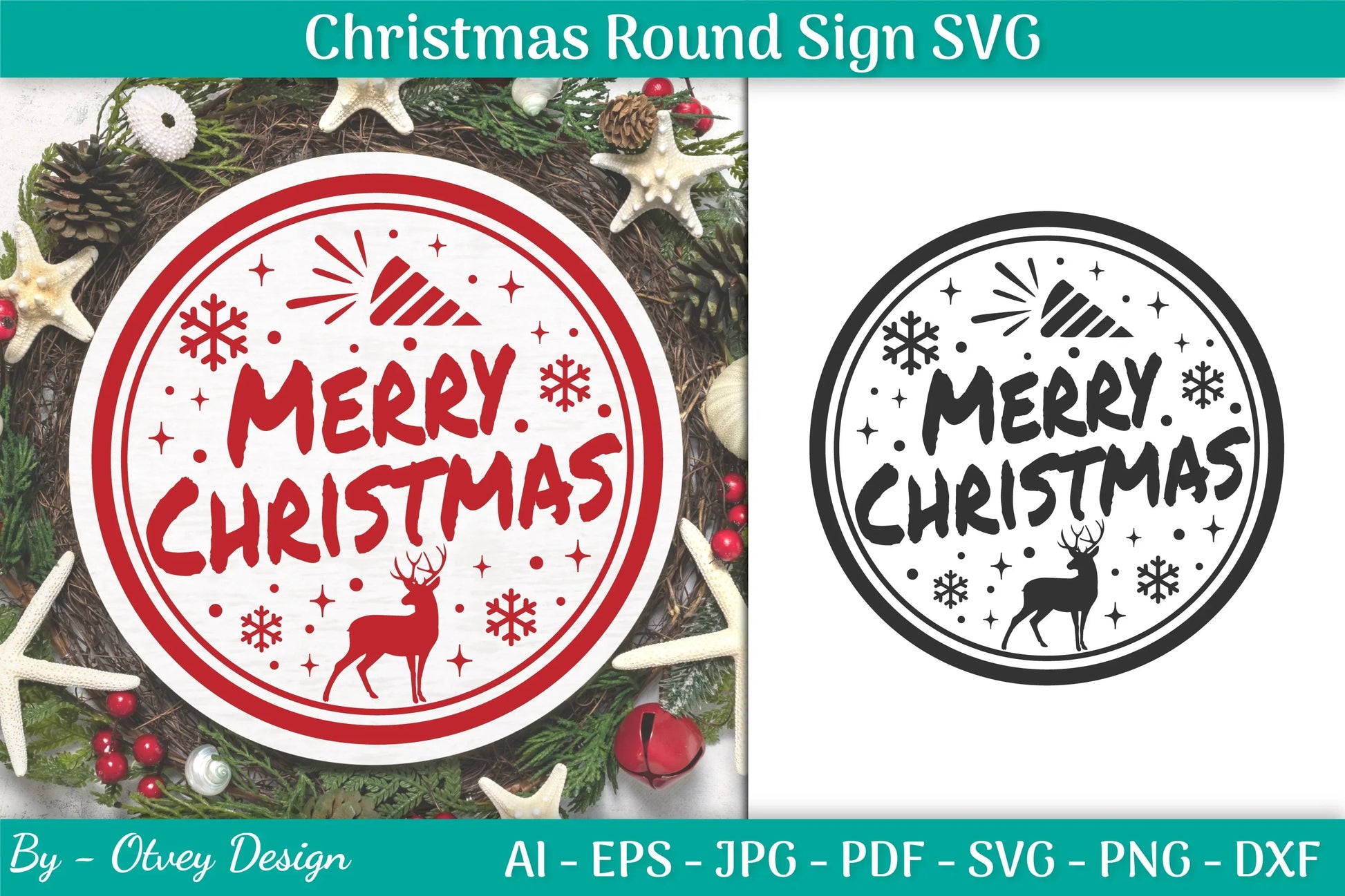Christmas Round SVG Bundle 13 - CraftNest - Digital Crafting and Art