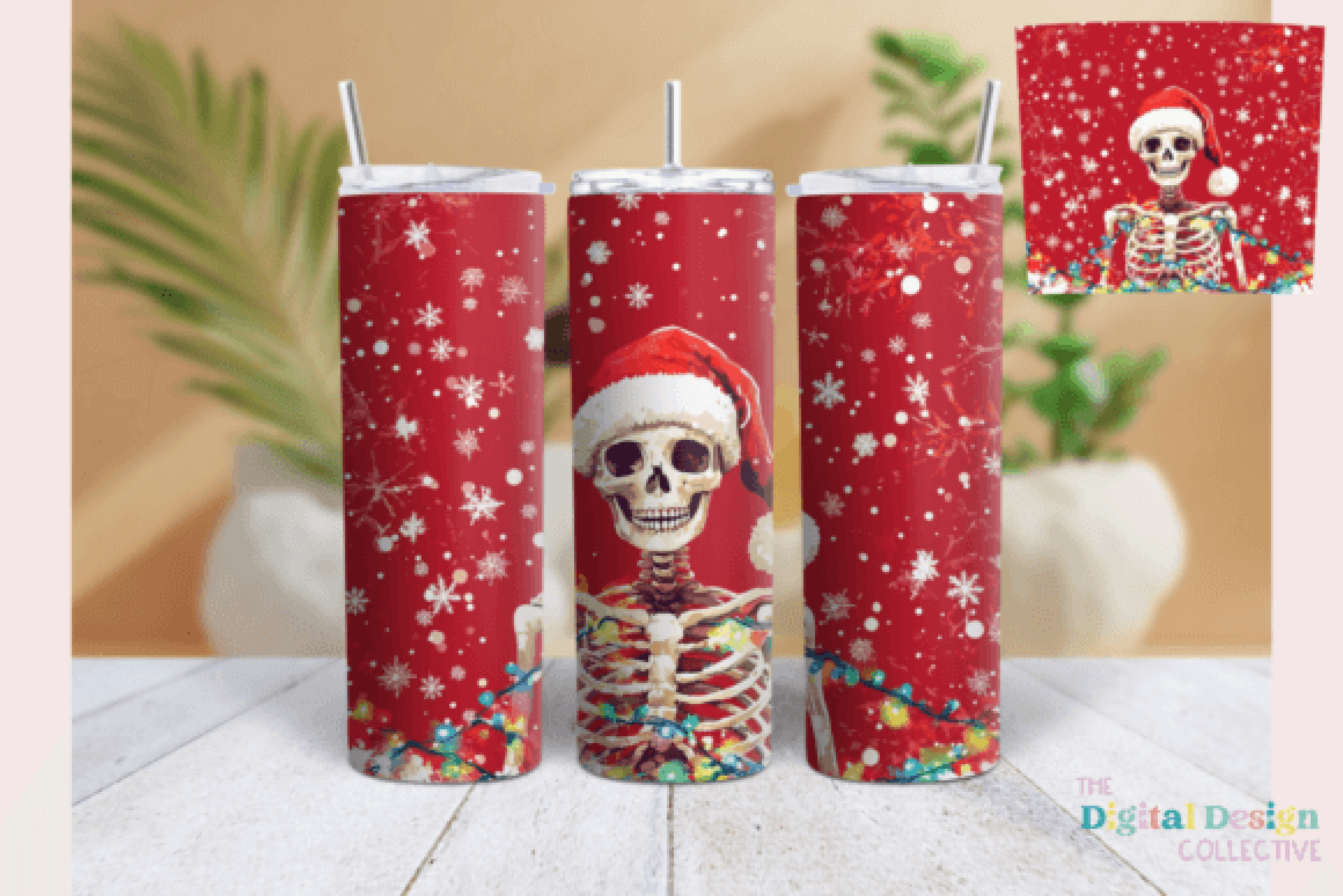 Festive Skeleton Christmas Tumbler Wrap Bundle - CraftNest - Digital Crafting and Art