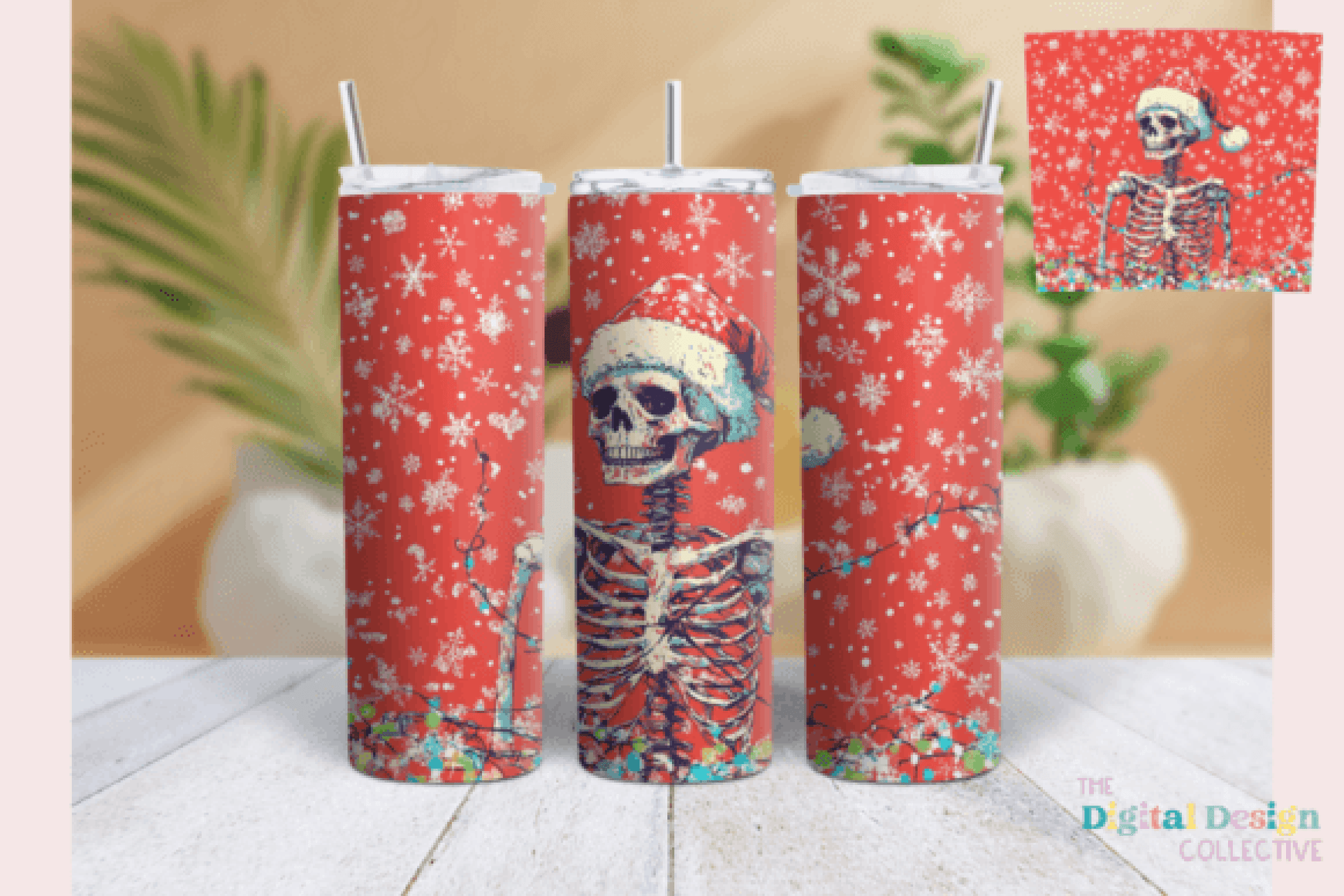 Festive Christmas Skeleton Tumbler Wrap Bundle - CraftNest - Digital Crafting and Art