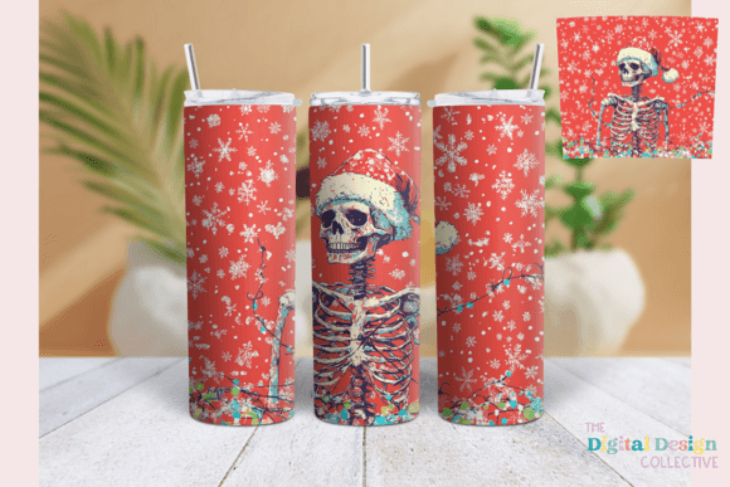 Festive Christmas Skeleton Tumbler Wrap Bundle - CraftNest - Digital Crafting and Art