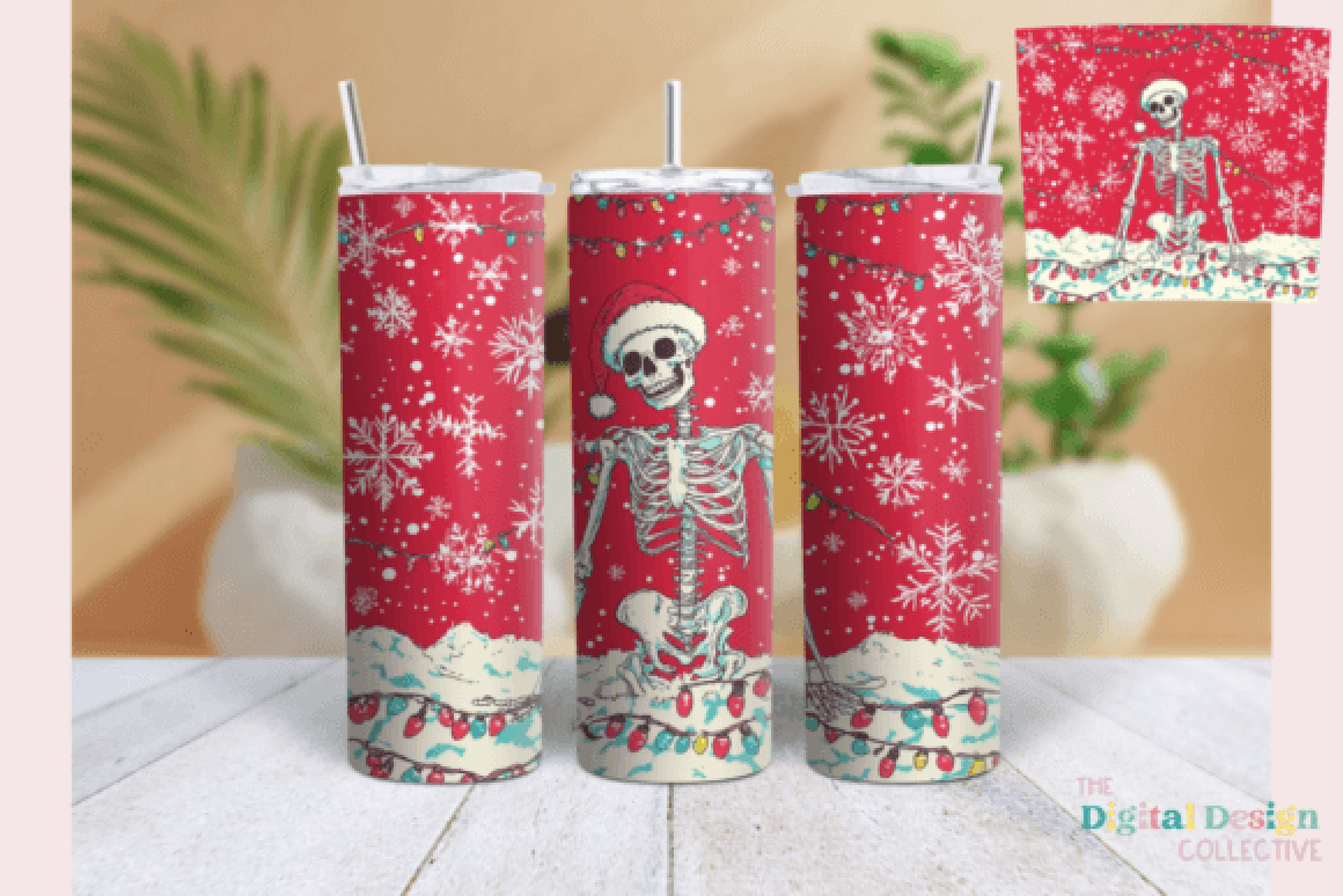 Festive Christmas Skeleton Tumbler Wrap Bundle - CraftNest - Digital Crafting and Art