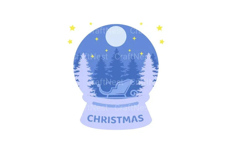 Christmas Snow Globe Layered Papercut SVG Bundle - CraftNest - Digital Crafting and Art