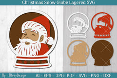 Christmas Snow Globe Layered SVG Bundle 5 - CraftNest - Digital Crafting and Art