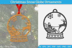 Christmas Snow Globe Ornament SVG Bundle 3 - CraftNest - Digital Crafting and Art