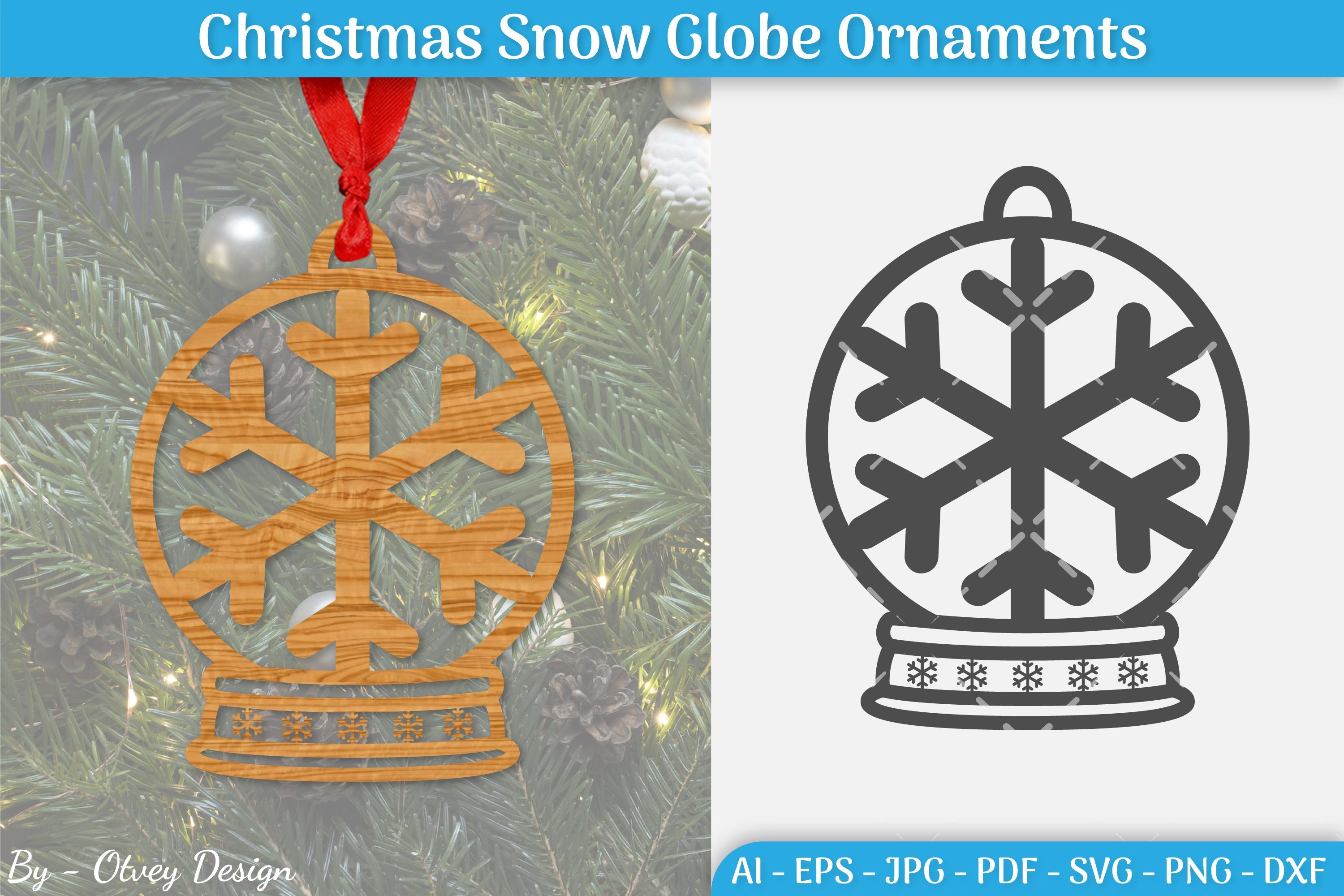 Christmas Snow Globe Ornament SVG Bundle 6 - CraftNest - Digital Crafting and Art