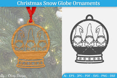 Christmas Snow Globe Ornament SVG Bundle 7 - CraftNest - Digital Crafting and Art