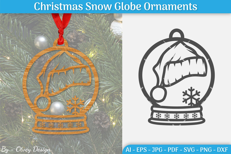 Christmas Snow Globe Ornament SVG Bundle 9 - CraftNest - Digital Crafting and Art