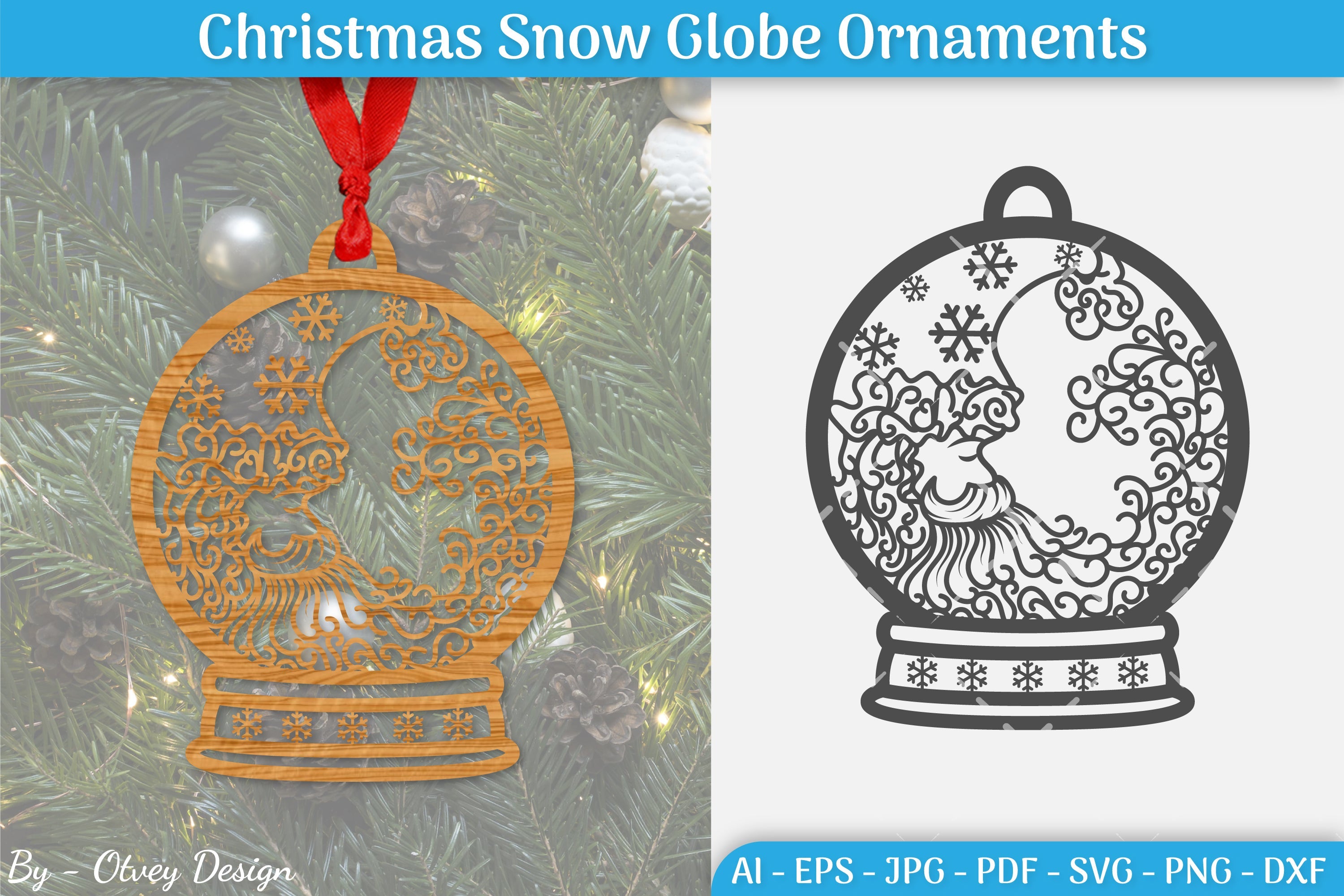 Christmas Snow Globe Ornament SVG Bundle 13 - CraftNest - Digital Crafting and Art