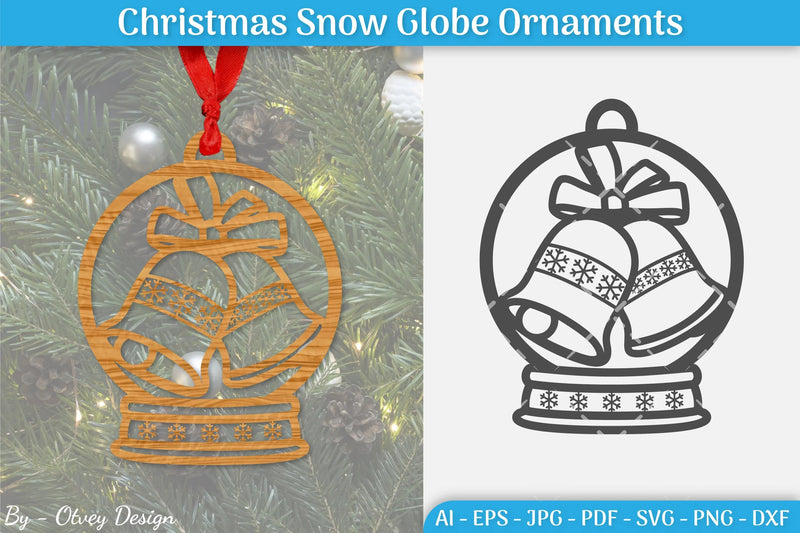 Christmas Snow Globe Ornament SVG Bundle 20 - CraftNest - Digital Crafting and Art