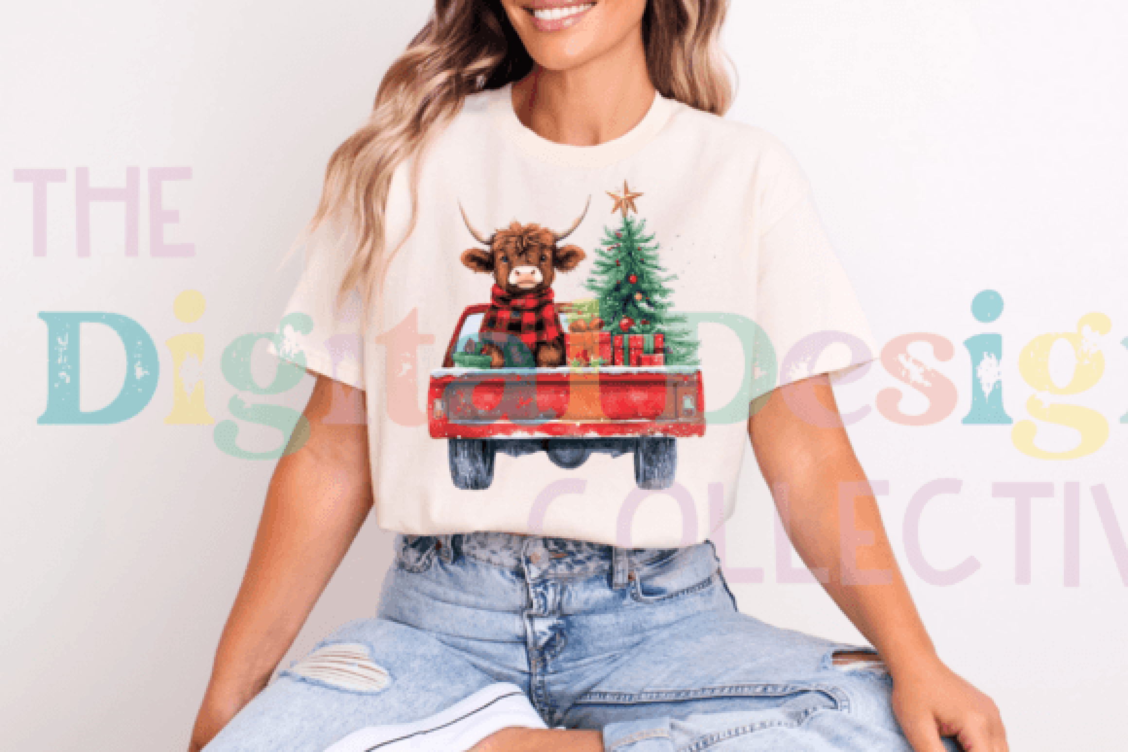 Christmas Truck & Highland Cow Clipart Bundle