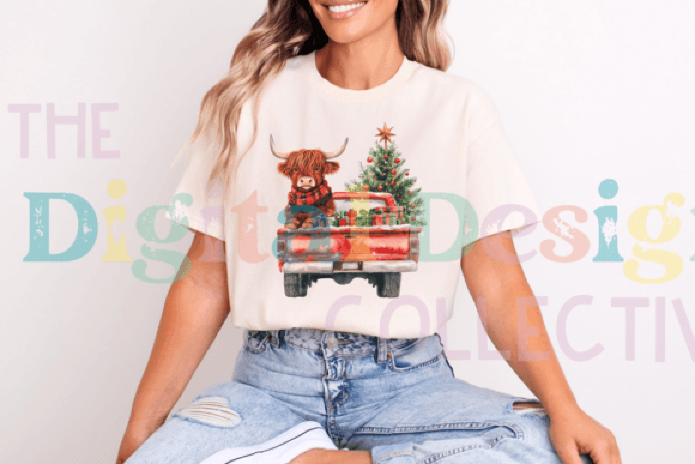 Christmas Truck & Highland Cow Clipart Bundle