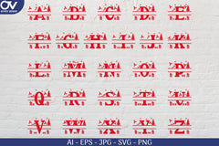 Christmas Split Alphabet SVG Bundle 2 - CraftNest - Digital Crafting and Art