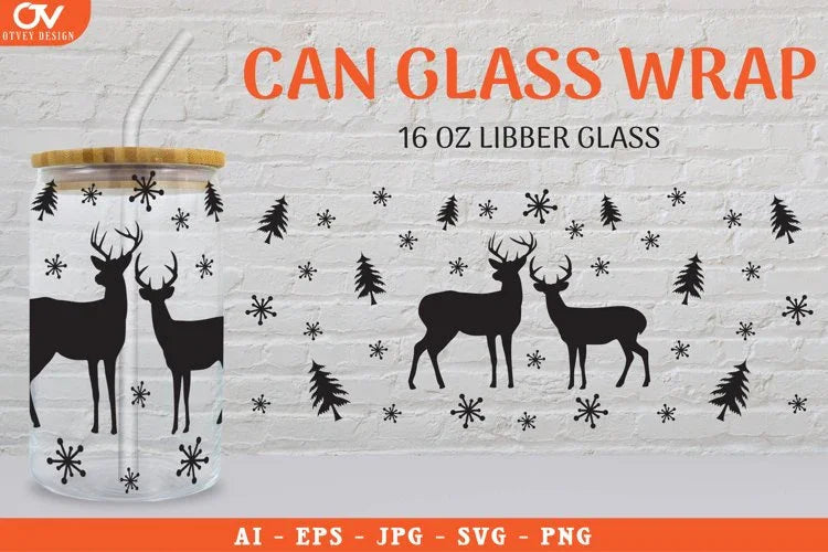 Christmas Libbey Beer Glass Can Wrap SVG Bundle 2 - CraftNest - Digital Crafting and Art