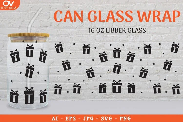 Christmas Libbey Beer Glass Can Wrap SVG Bundle 3 - CraftNest - Digital Crafting and Art