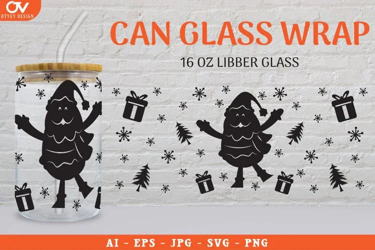 Christmas Libbey Beer Glass Can Wrap SVG Bundle 5 - CraftNest - Digital Crafting and Art