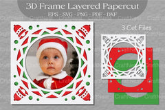 Christmas 3D Frame Layered Papercut SVG Bundle - CraftNest - Digital Crafting and Art