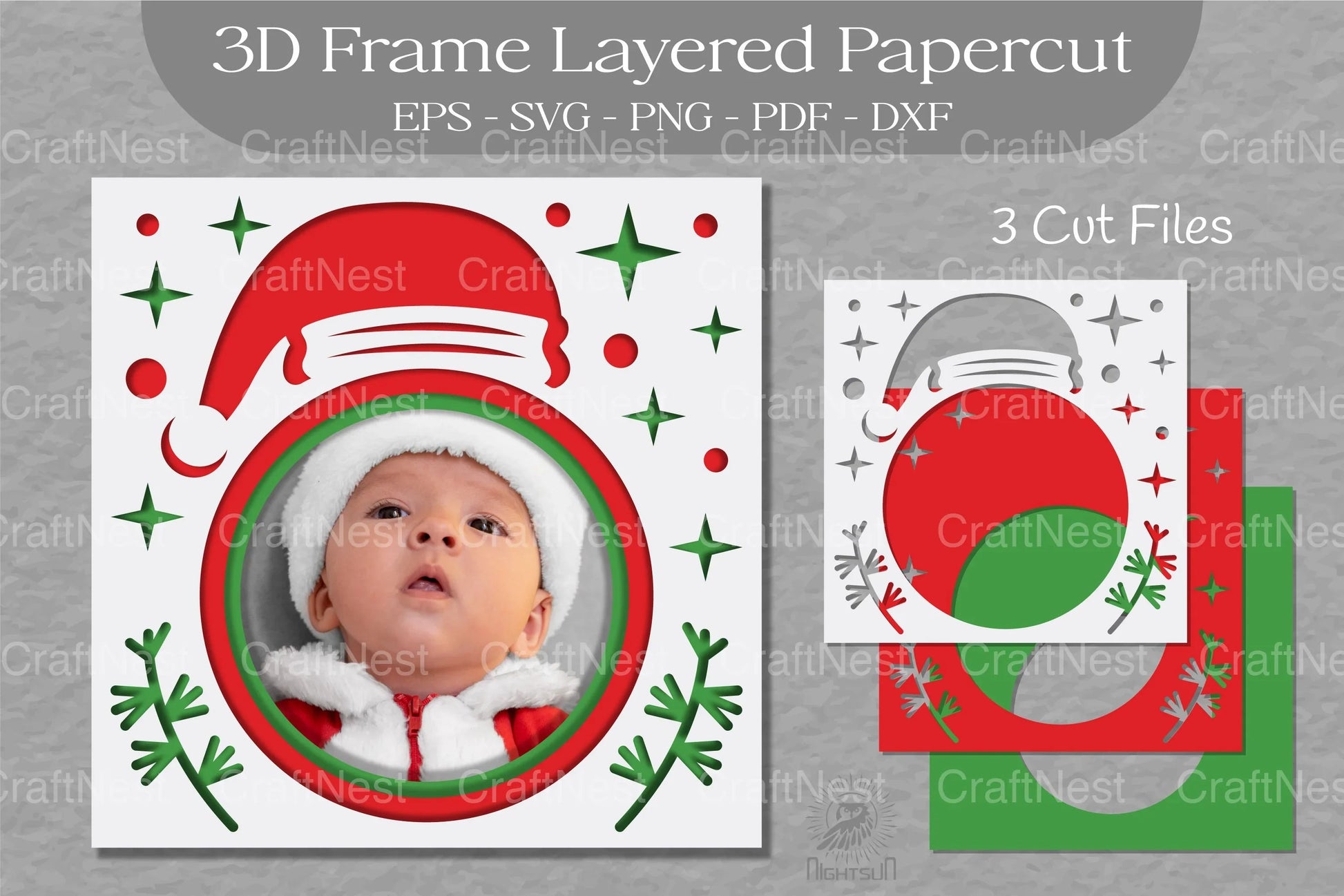 Christmas 3D Frame Layered Papercut Clipart Bundle - CraftNest - Digital Crafting and Art