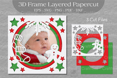 Christmas 3D Frame Layered Papercut SVG Bundle - CraftNest - Digital Crafting and Art