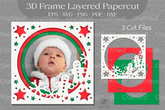Christmas 3D Frame Layered SVG Bundle - CraftNest - Digital Crafting and Art