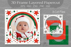 Christmas 3D Frame Layered SVG Bundle - CraftNest - Digital Crafting and Art