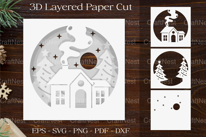 Christmas 3D Shadow Box SVG Bundle for Cricut - CraftNest - Digital Crafting and Art