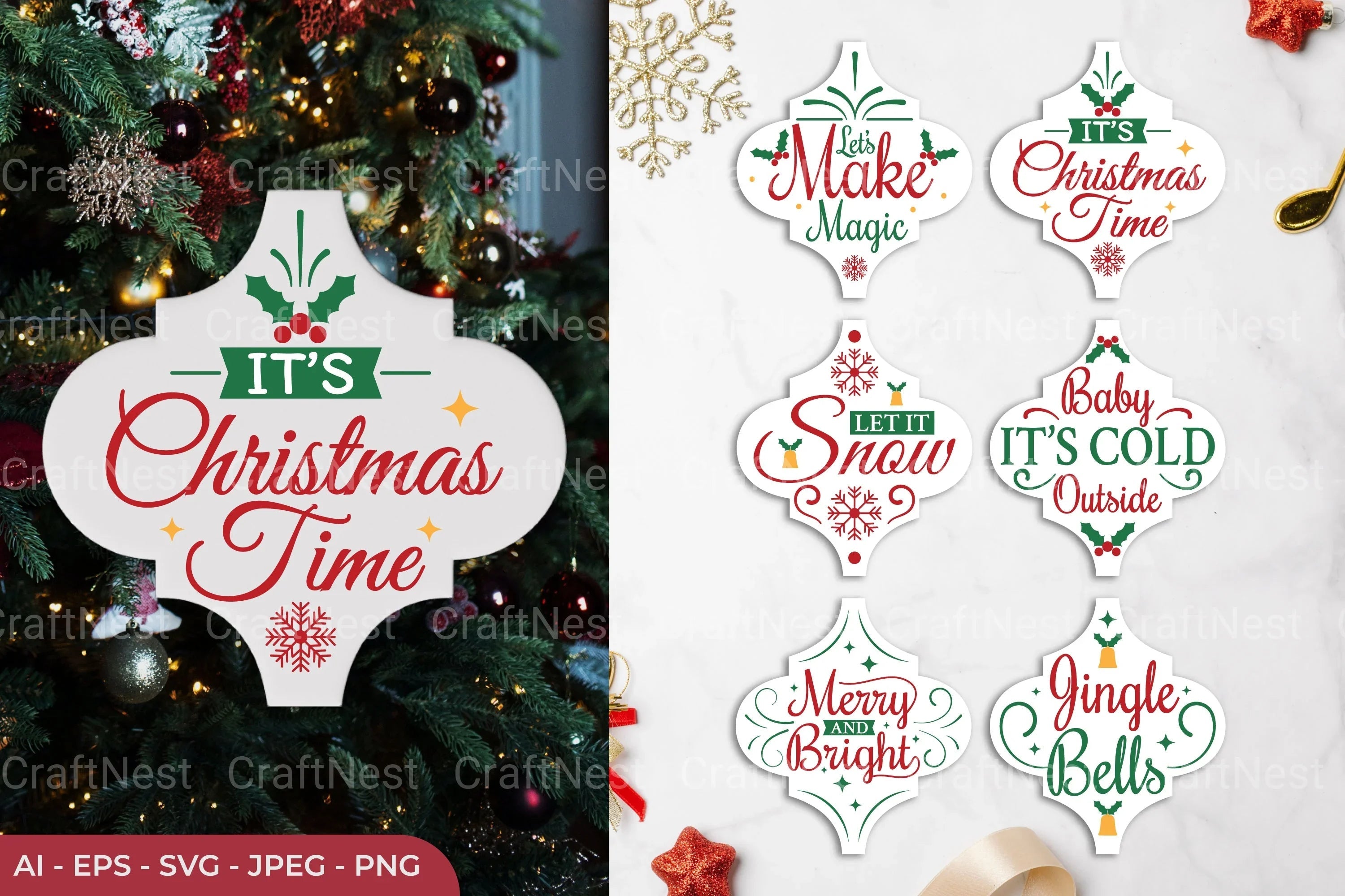 Christmas Arabesque SVG Bundle - CraftNest - Digital Crafting and Art
