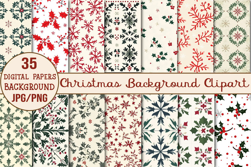 Christmas Background Clipart Bundle - CraftNest - Digital Crafting and Art