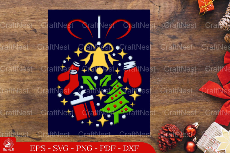 Christmas Ball Elements 3D Layered SVG Bundle - CraftNest - Digital Crafting and Art
