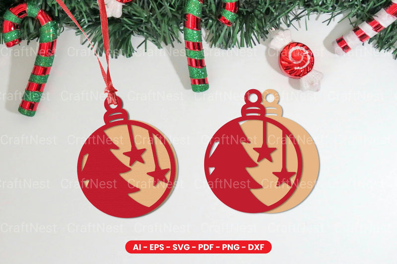 Christmas Ball Lasercut SVG Bundle - CraftNest - Digital Crafting and Art