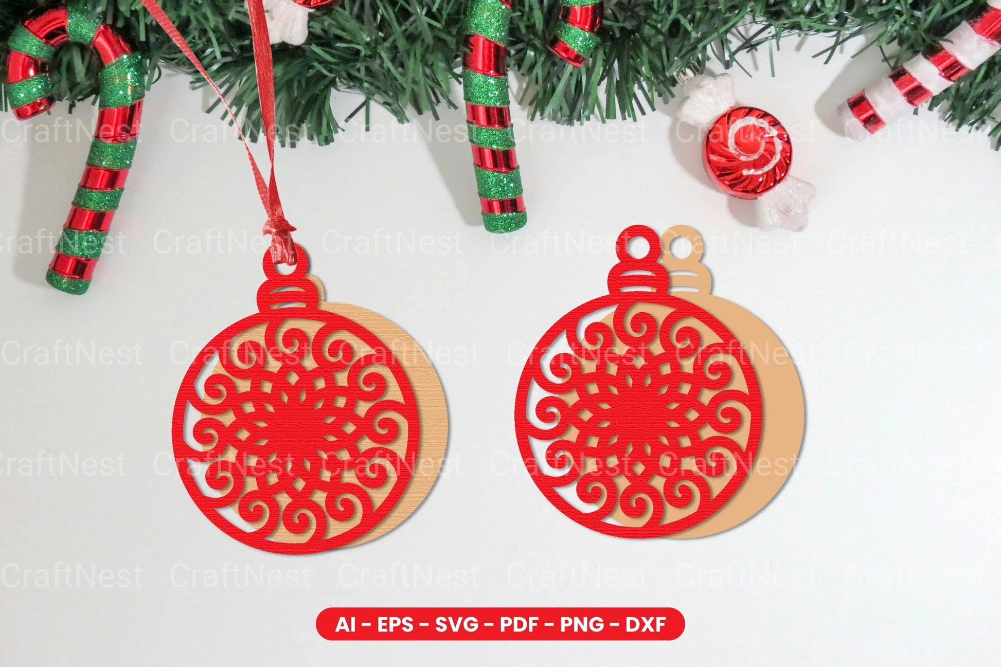 Christmas Ball Lasercut SVG Bundle - CraftNest - Digital Crafting and Art