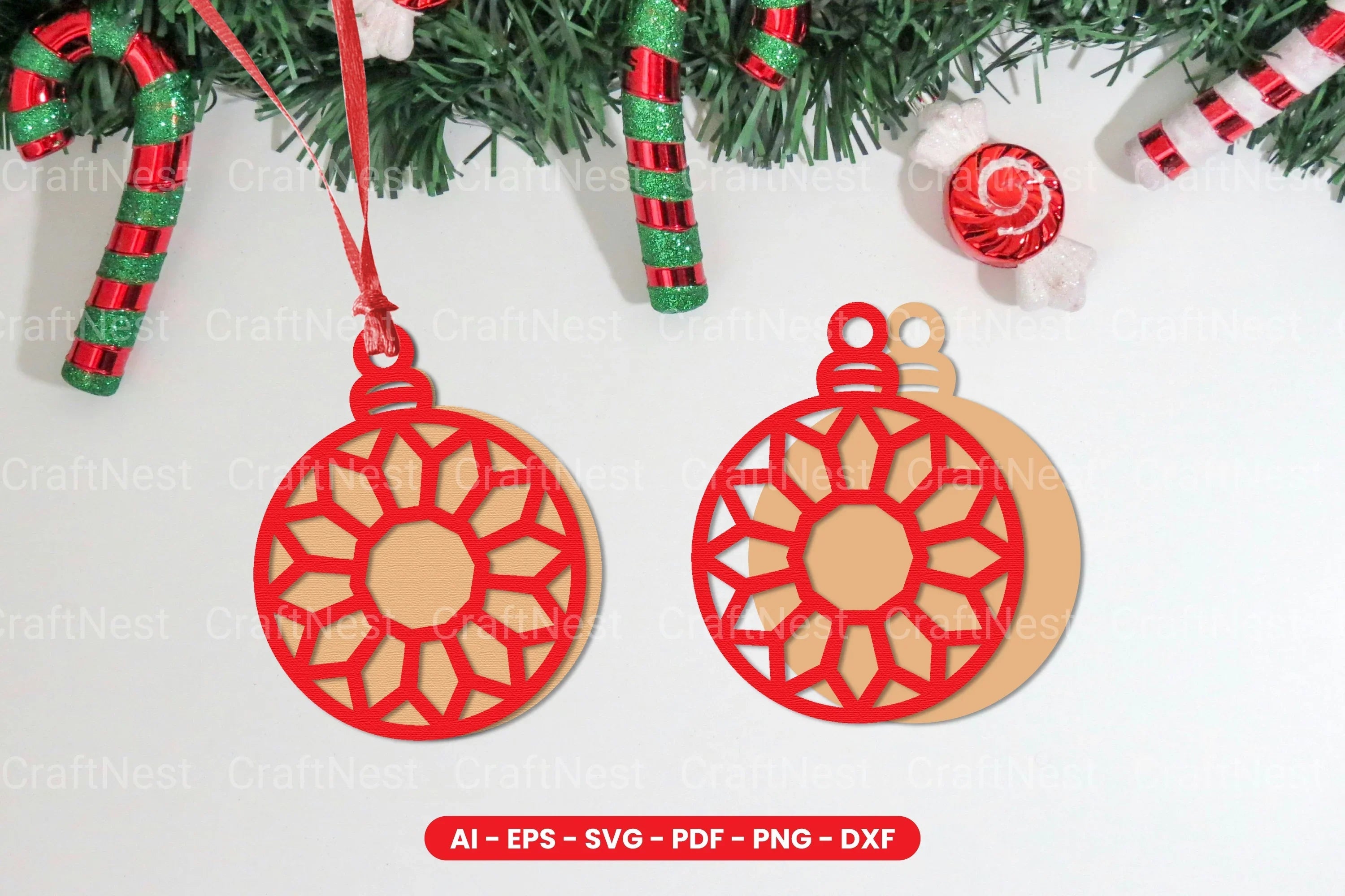 Christmas Ball Lasercut SVG Bundle - CraftNest - Digital Crafting and Art