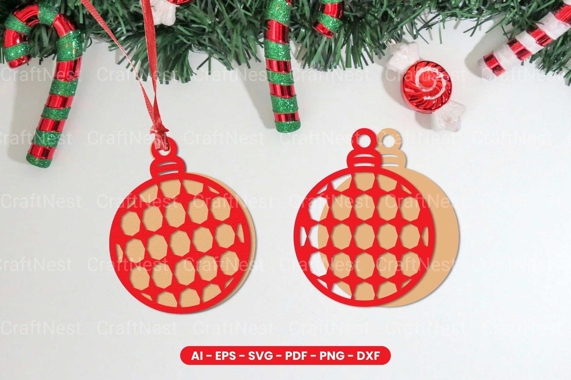 Christmas Ball Lasercut SVG Bundle Clipart - CraftNest - Digital Crafting and Art