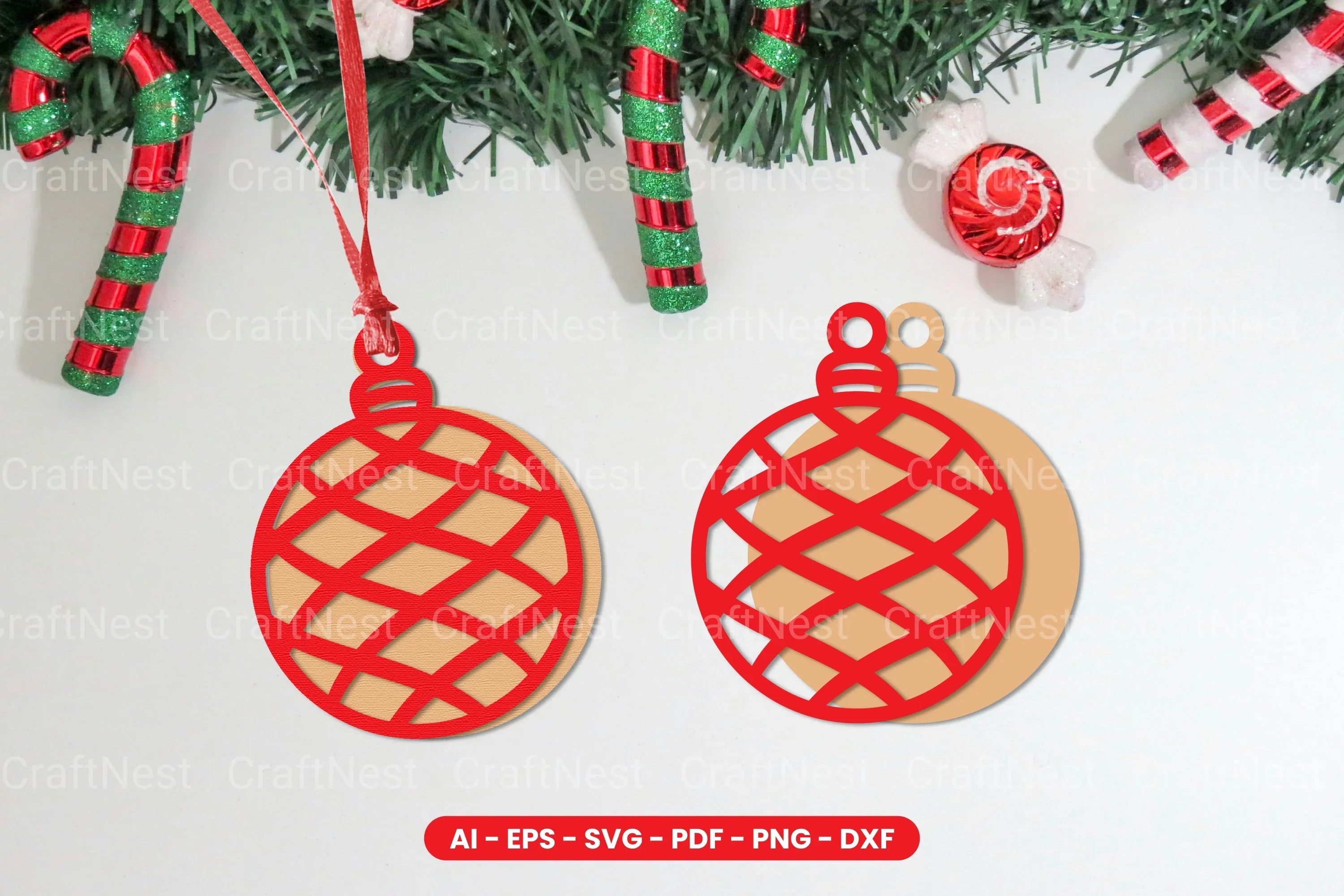 Christmas Ball Lasercut SVG Bundle - CraftNest - Digital Crafting and Art