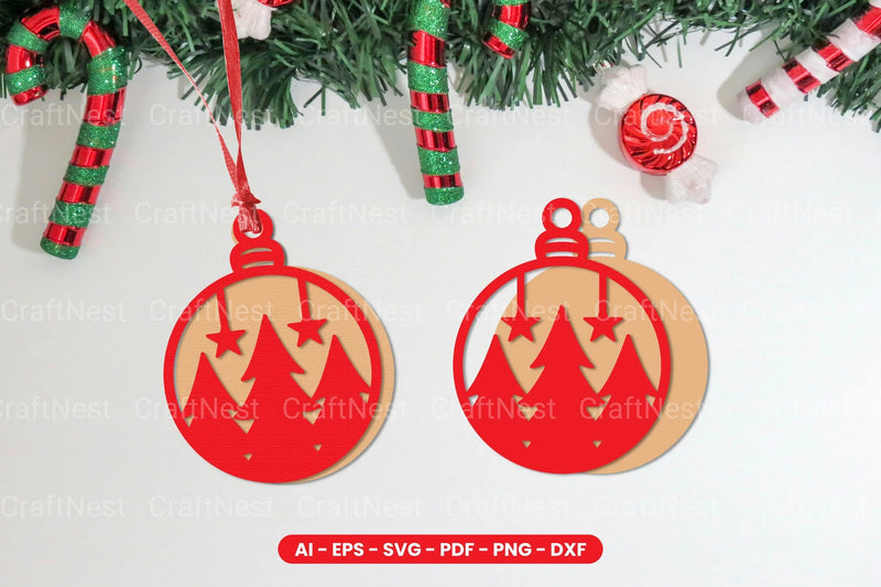 Christmas Ball Lasercut SVG Bundle - CraftNest - Digital Crafting and Art